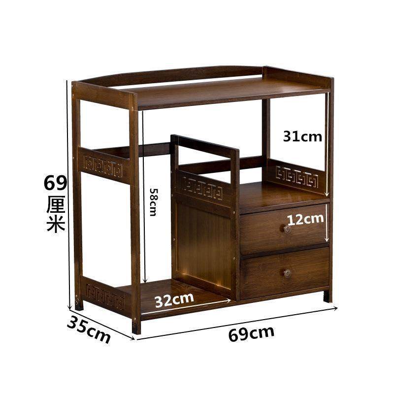 L移动茶水架置物架饮水桶架子楠竹非实木茶水柜茶台边几烧水壶