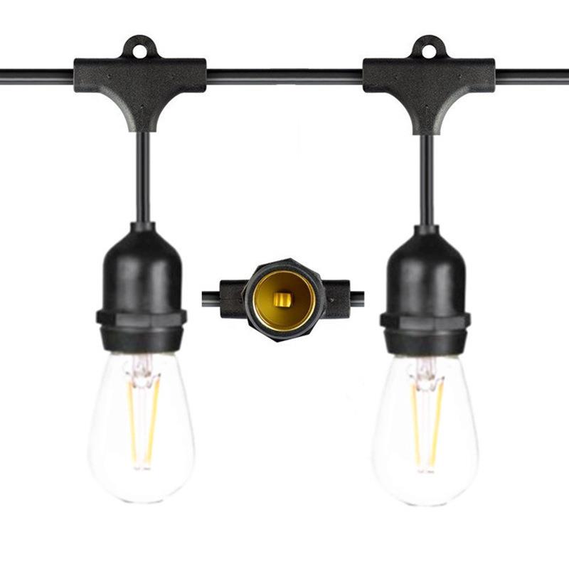 户外防水S14灯串欧规英规澳规美规插电款S14灯串E2615LED防水灯串