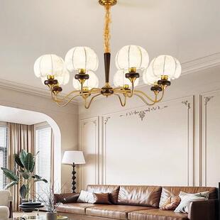 中古风客厅吊灯餐厅灯现代简约高级感枝形吊灯复古灯中山轻奢灯具