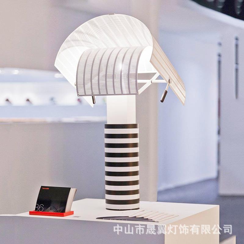 意大利个性黑白条纹创意台灯儿童卧室客厅书房展厅样板间现代灯具