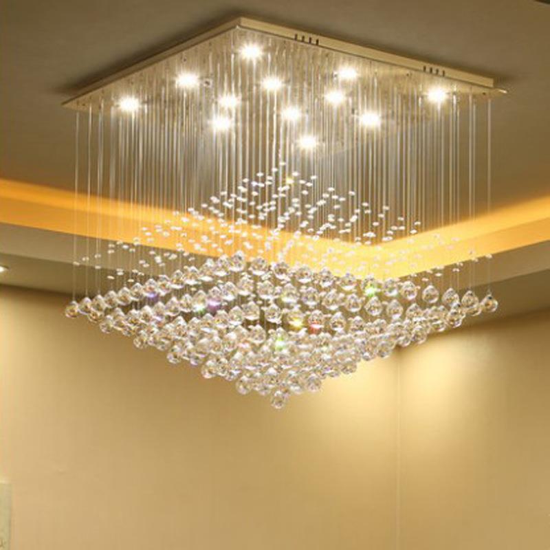 led吊灯水晶灯现代大气客厅卧室灯创意餐厅灯吊线水晶灯具