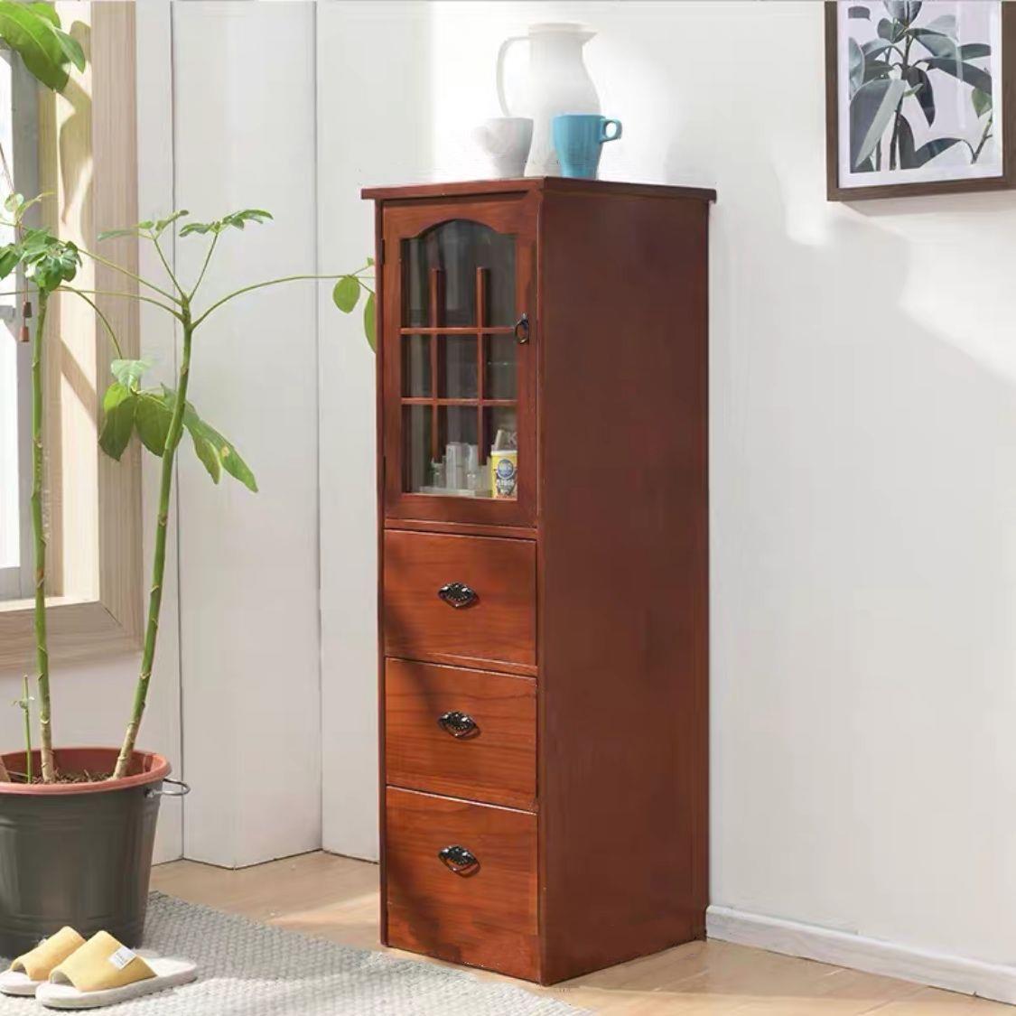 20/25/30cm夹缝收纳柜开门式实木边角柜抽屉式厨房缝隙储物柜多层