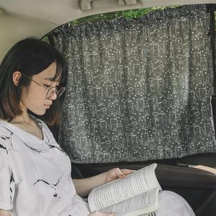 遮光吸盘式 遮阳帘车载隔热卡通窗帘防晒双层汽车用档侧夏季 窗车内