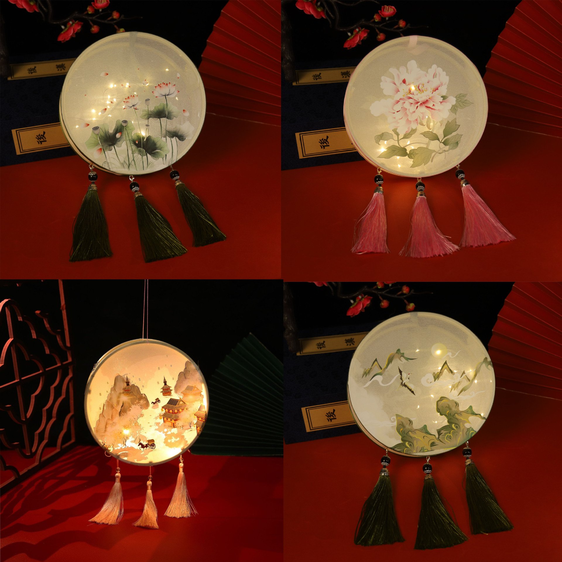 中秋灯笼手提灯笼古风手工宫灯花灯手提灯笼汉服元宵灯成品