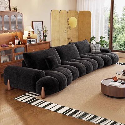 小户型客厅四人位雪尼尔布艺沙发