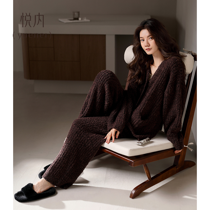 【商场同款】悦内女士半边绒睡衣