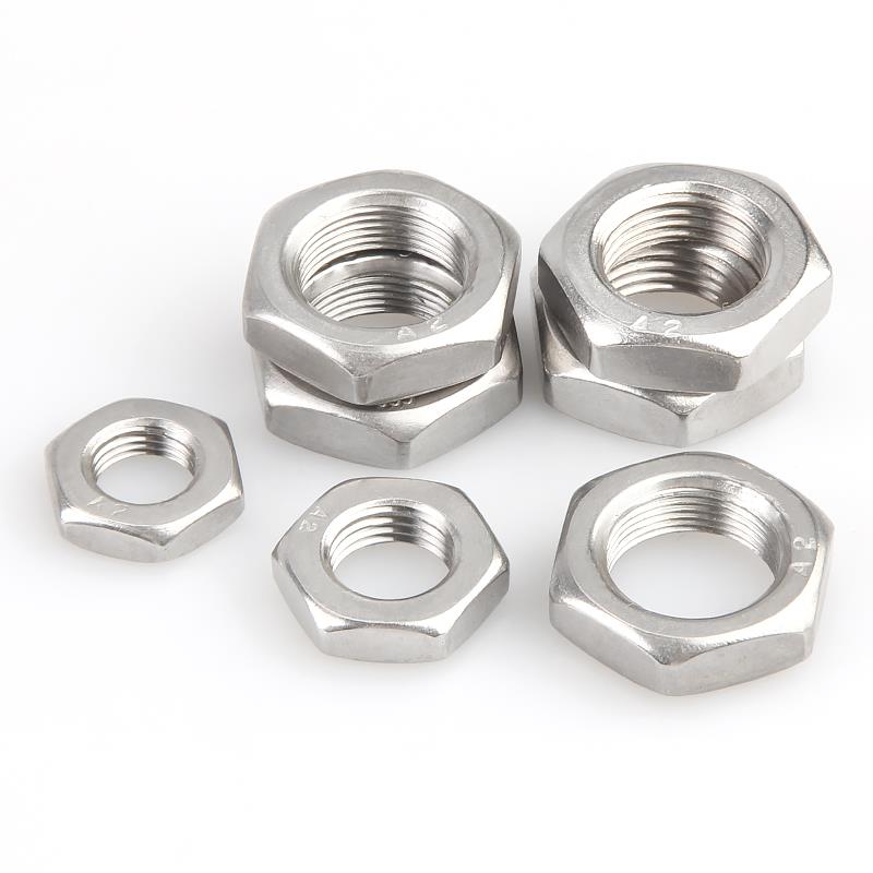 304不锈钢细牙反牙薄形螺母左牙反丝反扣螺帽M8M12M14M16*1x1.5x2