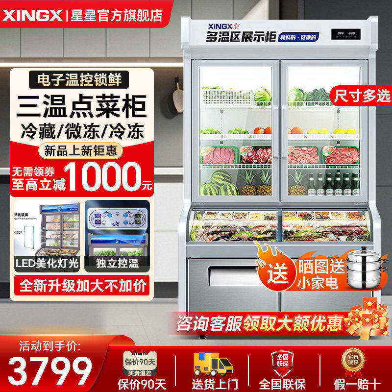 星星立式点菜柜双门双温三温图片