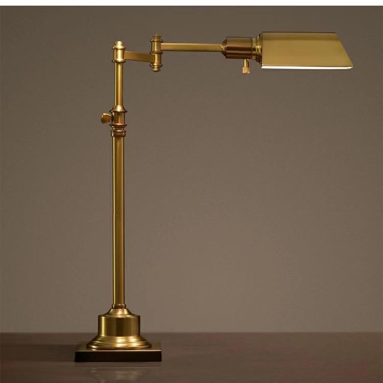 Loft美式乡村复古工业风古铜卧室书房创意长机械手臂工作台灯 RH