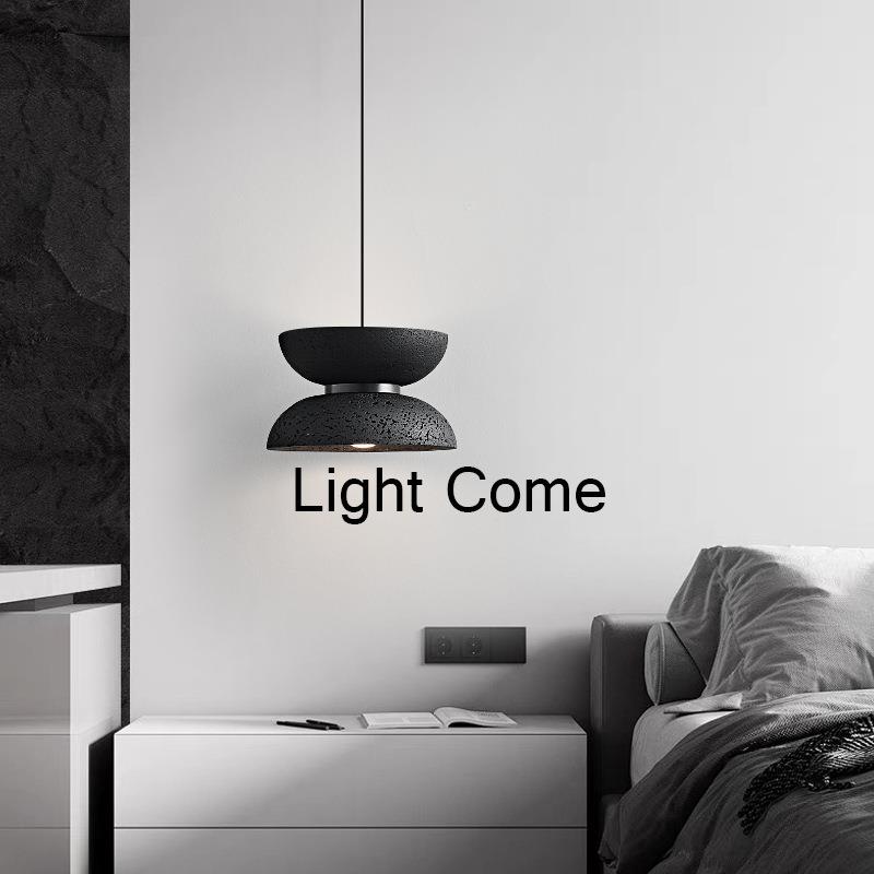 意式极简北欧创意黑洞石卧室床头吊灯餐厅民宿设计师全铜氛围吊灯