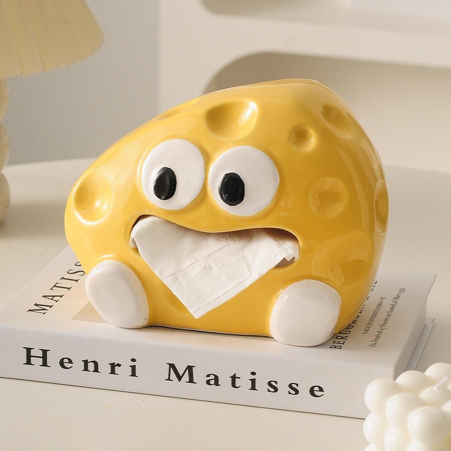 奶酪创意陶瓷纸巾盒抽纸盒子家用客厅茶几桌面餐巾纸盒轻奢高级感