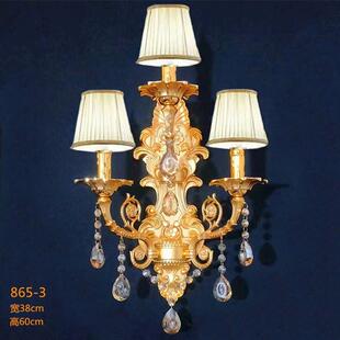 新款简约水晶壁灯卧室床头过道客厅别墅欧法式复古宫庭家用墙上灯