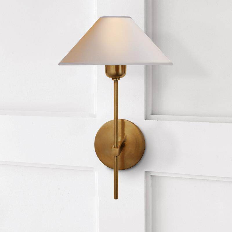 全铜壁灯个性简约美式浴室走廊后现代楼道玄关客厅轻奢布艺过道灯