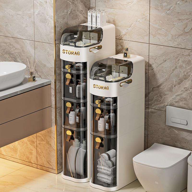 浴室卫生间夹缝柜免安装抽屉厨房边缝柜置物架多层储物柜带轮