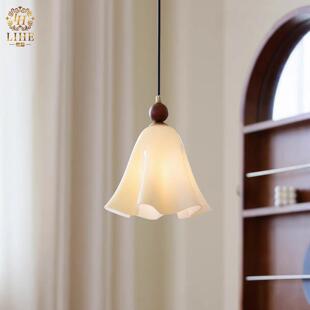 迪格雅美式中古奶油风裙子玻璃餐厅过道吊灯复古玄关氛围卧室吊灯