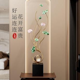 新中式玄关装饰摆件高级感小众客厅电视柜展示酒柜装饰品荷花摆设