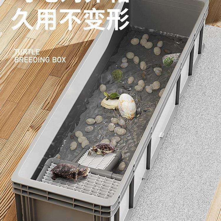 乌龟饲养缸龟缸周转箱养龟塑料龟箱家用生态混养排水