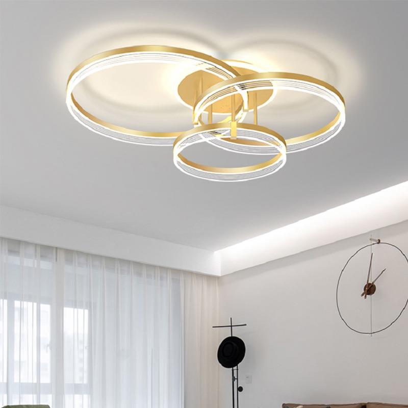 吸顶灯北欧创意网红圆环书房卧室灯简约现代轻奢主卧房客厅吸顶灯