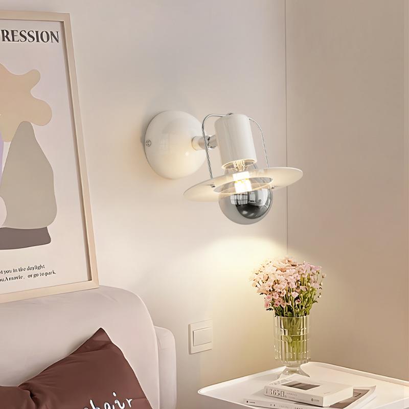 北欧现代简约新款圆形壁灯单头创意餐厅酒店装饰灯主卧室床头壁灯