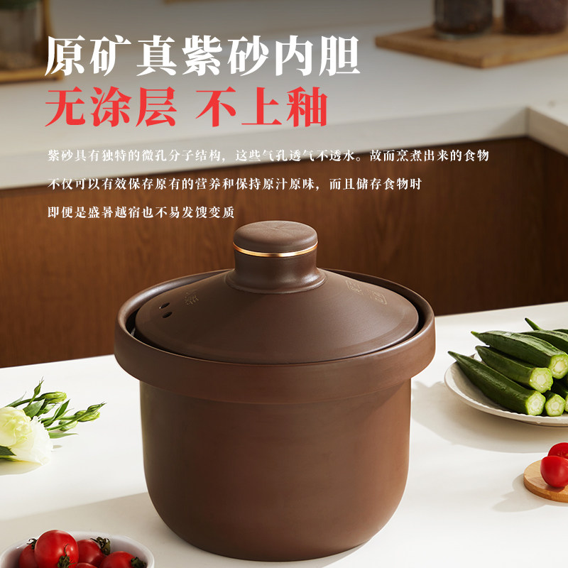 三源真沸腾紫砂锅炖汤锅电砂锅煲汤电炖炖锅家用不溢锅全自动煮粥