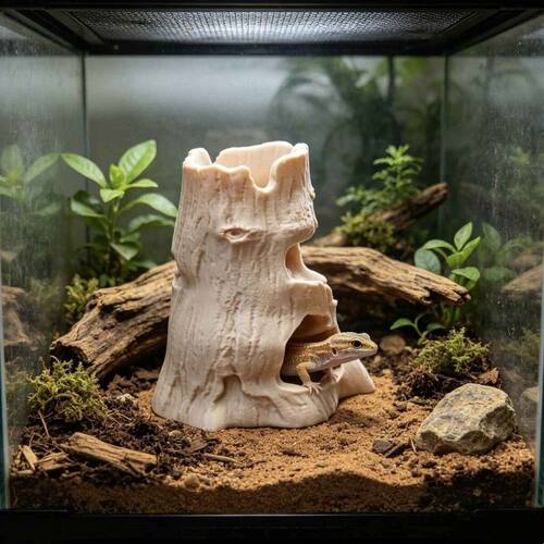 仿真枯木躲避屋 蜥蜴睫角守宫猪鼻蛇专用树洞藏身屋 爬缸造景摆件