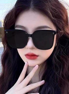 山姆优选金属铰链偏光镜女墨镜圆脸高级感新款大框防紫外线开车男