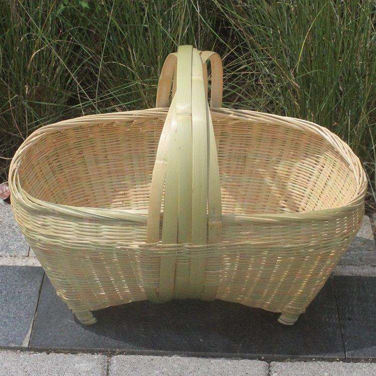 新款手工编织手提菜篮 大竹篮装鸡蛋篮子水果篮收纳筐 买菜竹编篮