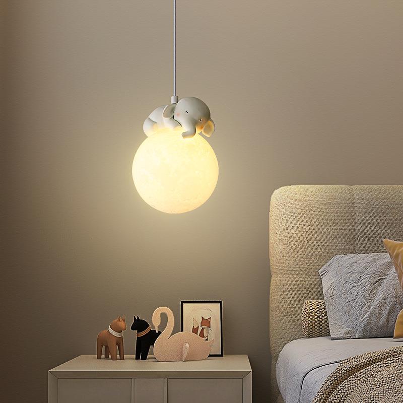 儿童房床头吊灯现代简约男女孩卧室过道阳台吊线灯餐厅房间长线灯
