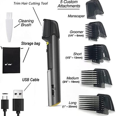 极速Gurelax 2022 Titanium Trim HCair Trimmer for Men  USB Re