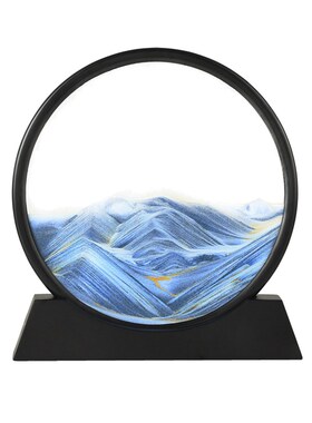 极速抖音创意钢化3D流沙画摆件艺术沙漏客厅办公室桌面Z解压装饰