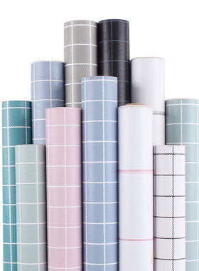 极速墙纸自粘eins风格子宿舍寝室桌面衣柜翻新贴纸防水防潮壁纸即