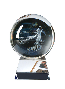 新品透明白冰雪奇缘爱莎公主水晶球摆件家居装饰送U孩子朋友儿童