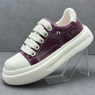 布鞋男士2026新款轻便厚底板鞋男款牛皮百搭休闲鞋青年潮鞋3617-2