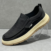 轻便厚底防滑老北京懒人休闲鞋 一脚蹬男鞋 25新款 透气冰丝布鞋 夏季