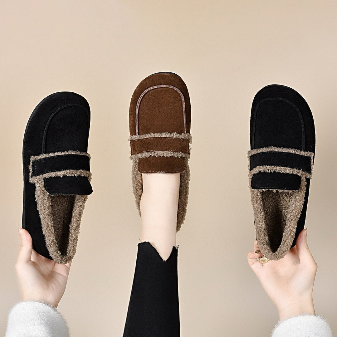 毛毛鞋女外穿2024秋冬韩版圆头懒人鞋乐福鞋一脚蹬包子鞋女豆豆鞋,女鞋,棉鞋,淘宝优惠券,粉丝福利购,淘宝优惠卷
