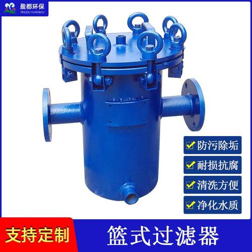 法兰立式直通除污器游泳池毛发过滤器304不锈钢提篮式过滤器