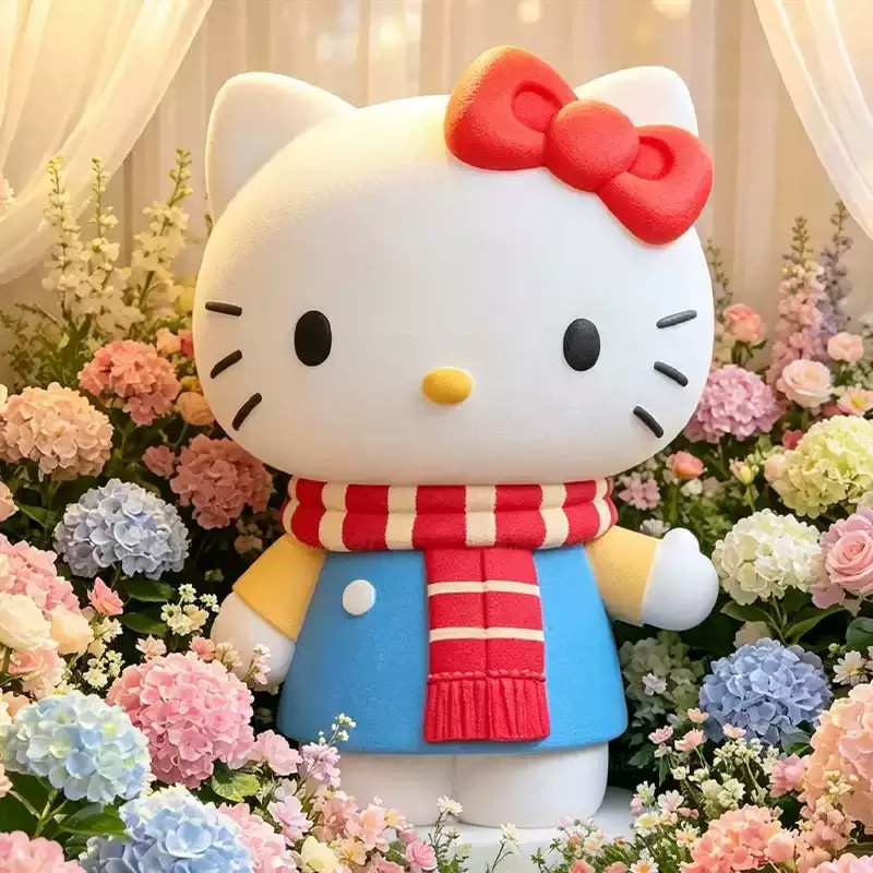 HelloKitty卡通猫泡沫雕塑网红商场甜品店生日派对摆件美陈定制