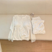 韩系慵懒感小碎花棉纱带胸垫睡衣女秋季 Sin Glee 亲肤休闲居家服