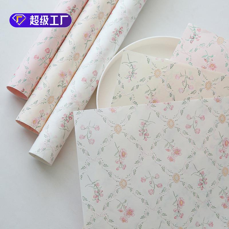 喜裕新款伯利庄园花束包装纸高级感立体防水艺术纸包花纸礼品包装