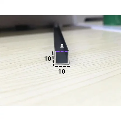 铝合金u型槽10x10x1mm黑白银u形槽铝合金型材包边条U型铝条槽铝