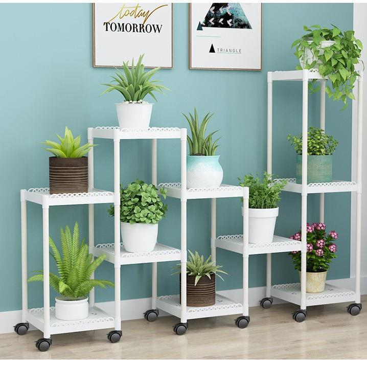 9W花架置物架阳台带轮落地式绿萝花架子室内客厅多层多肉架架摆花