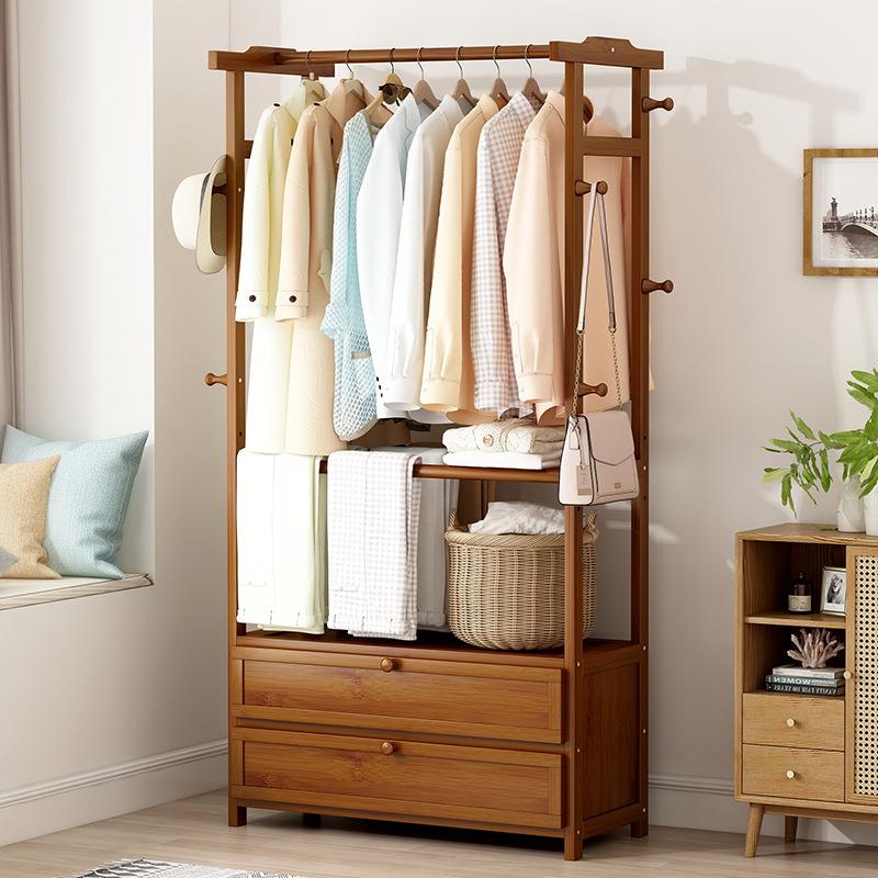 落地衣架卧室挂衣服架子家用简约现代室内置衣架简易多功能衣帽架