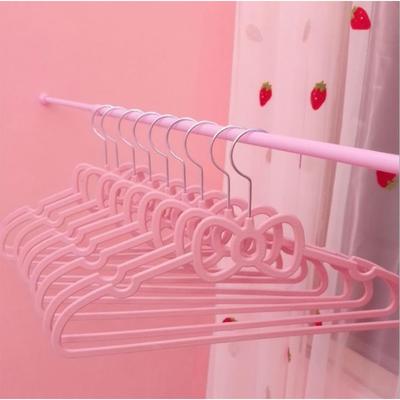 安琦蝴蝶结心型粉色少女心家用宿舍晾衣架衣挂防滑无痕塑料衣架
