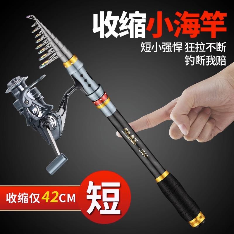 德国迷你小海竿抛竿海杆套装全套装短节路亚竿甩竿碳素超硬远投竿