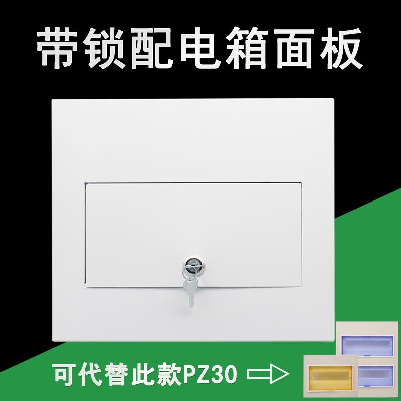 带锁配电箱盖板全铁面板PZ30家用明暗装大号防盗回路盖子消防布线