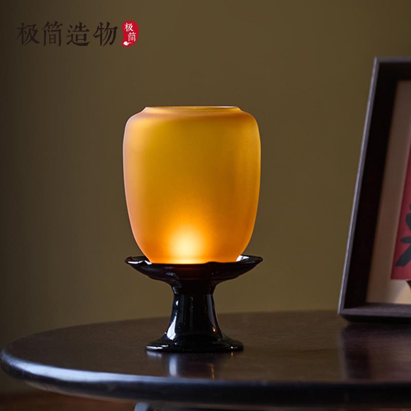 天久璃匠玻璃禅意中式梦幻香薰烛台座禅意家用室内创意茶桌摆件