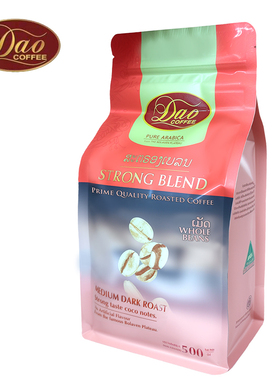 老挝进口DAO刀牌拼配咖啡豆500g/包中深度烘焙阿拉比卡高原咖啡豆