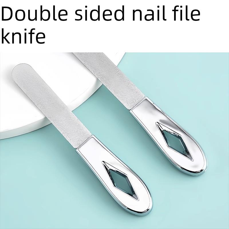不锈钢指甲锉双面磨甲器修甲工具磨甲美甲打磨砂挫条厚硬指甲挫刀