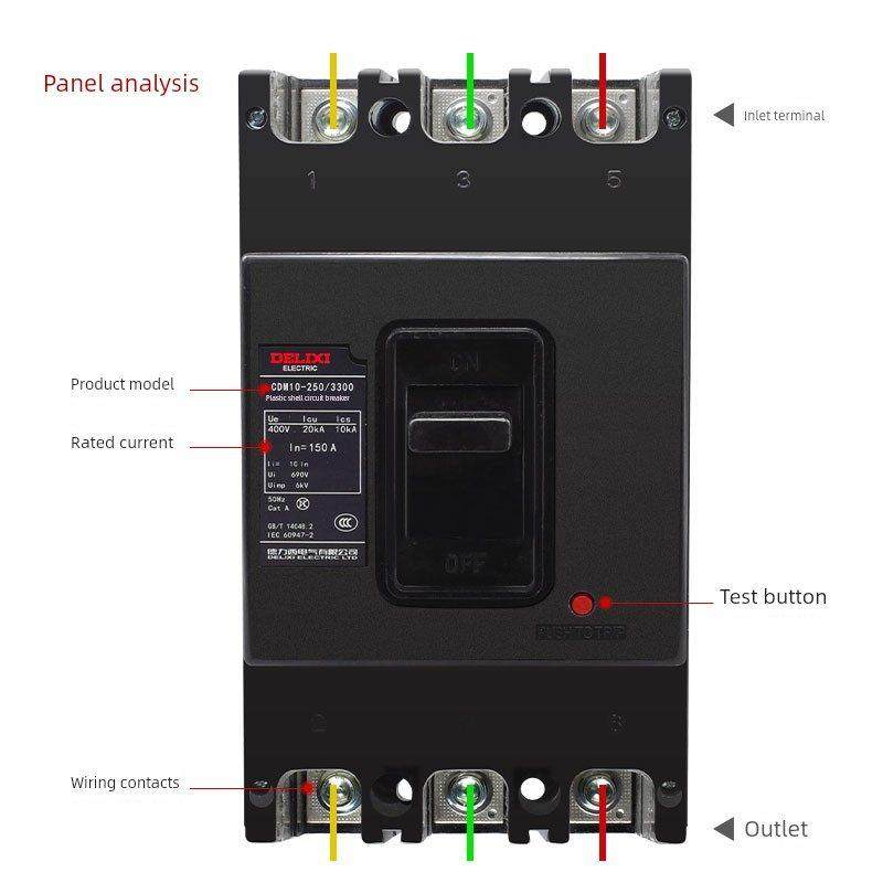 德力西 DZ10塑壳式断路器CDM10-100/3300 100A 150A 200A 250A