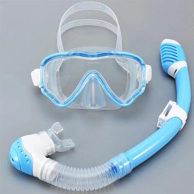 Kids Diving Mask Snorkel Set Swimming Goggles Tempered Glass
